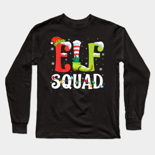 Elf Squad Christmas Family Matching Xmas Elf Pajamas Long Sleeve T-Shirt